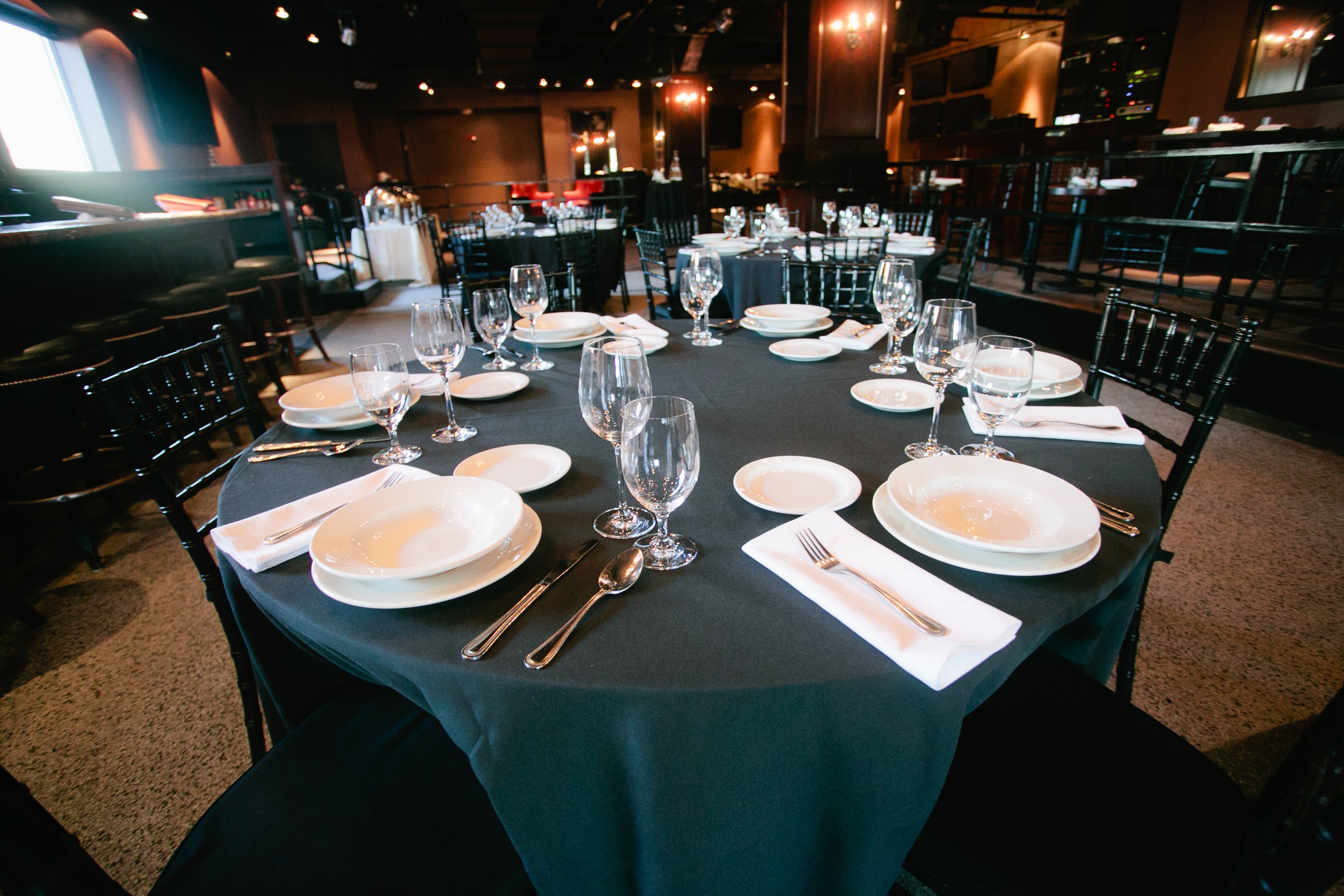 Event space set for dinner